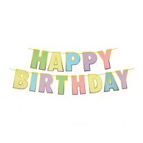 Papierová girlanda sada ,,HAPPY BIRTHDAY,, 16 x 20 cm písmená + 5m šnúrka