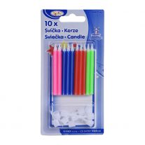 Sviečky narodeninové so stojančekom 60mm /10ks/