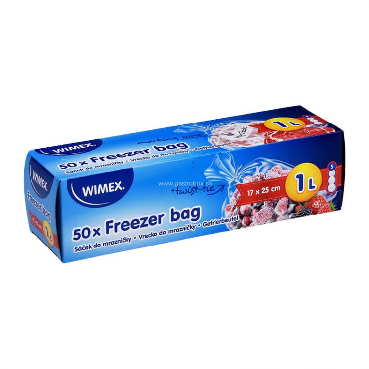 Vrecká do mrazničky LDPE, 17 x 25 cm, 1L, 50ks