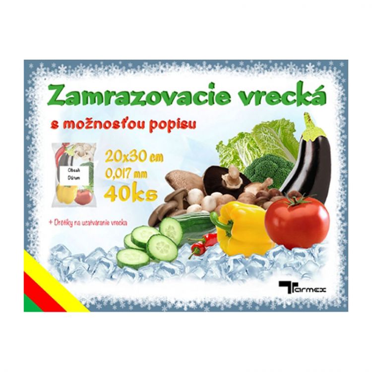 Zamrazovacie vrecká 20 x30cm,farebné - 40ks
