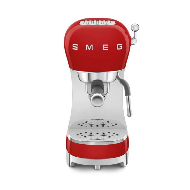 SMEG Retro Style kompaktný pákový kávovar - červený ECF02RDEU