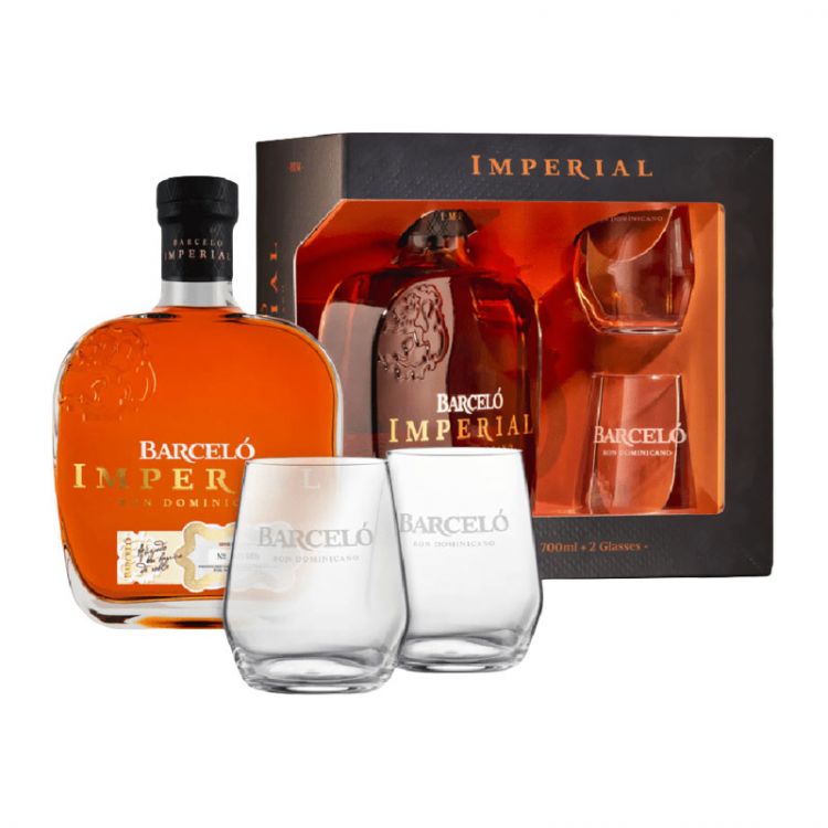 Ron Barcelo Imperial Rum 0,7l 38% GB + 2 poháre