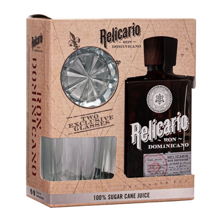 Relicario Ron Dominicano Superior Rum 0,7l 40% GB + 2 poháre