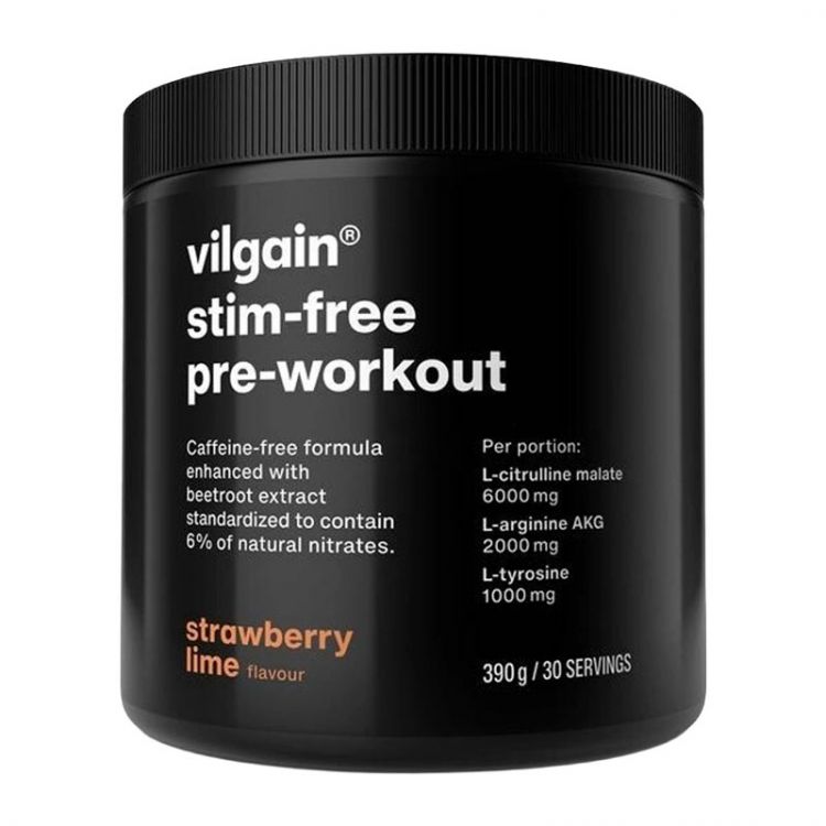 Vilgain Pre-Workout bez stimulantov 3.0 Jahoda a limetka 390 g
