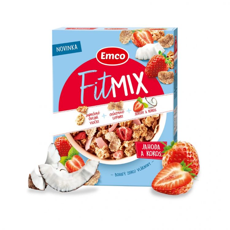 Emco Fitmix jahoda/kokos 375g