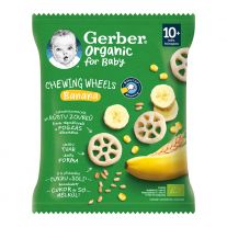 GERBER Organic chewing wheels chrumkavé kolieska s banánom 28 g