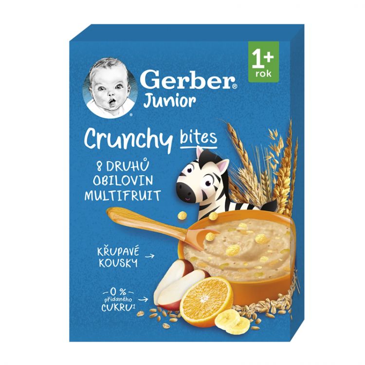 GERBER Junior nemliečna kaša ovocná s chrumkavými kúskami 200 g