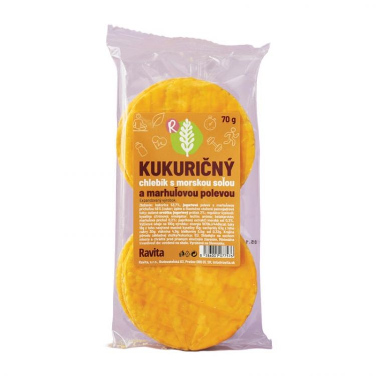 Ravita Chlebík kukuričný s marhuľovou polevou 70g