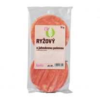 Ravita Chlebík ryžový s jahodou polevou 70g