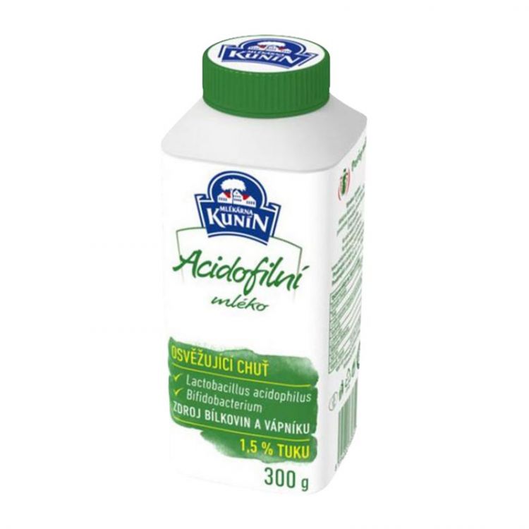 KUNÍN Acidofilné mlieko 300g + 150g zdarma
