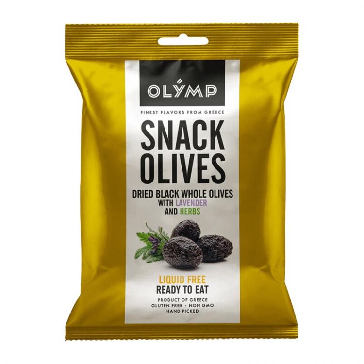 Olymp Sušené celé čierné olivy levandula-bylinky 70g
