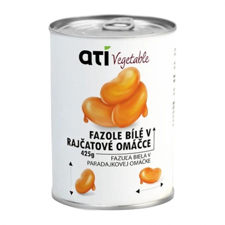 ATI Vegetable Fazuľa biela v paradajkovej omáčke 425g