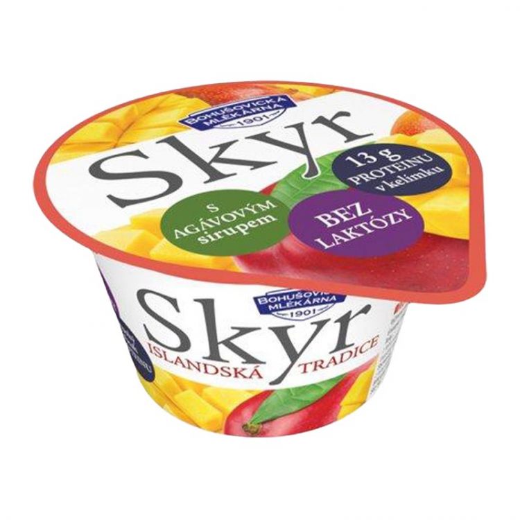 Bohušovický Skyr mango bez laktózy s agávovým sirupom 130g