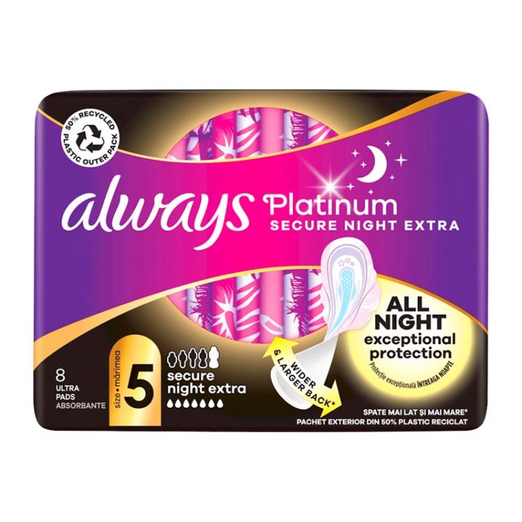 Always sanitary pads  Platinum Ultra Night Size 5 8 ks