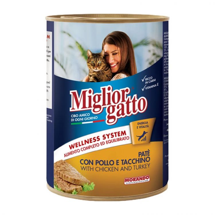 Miglior Gatto wet cat food  Chicken&Turkey pate 400 g