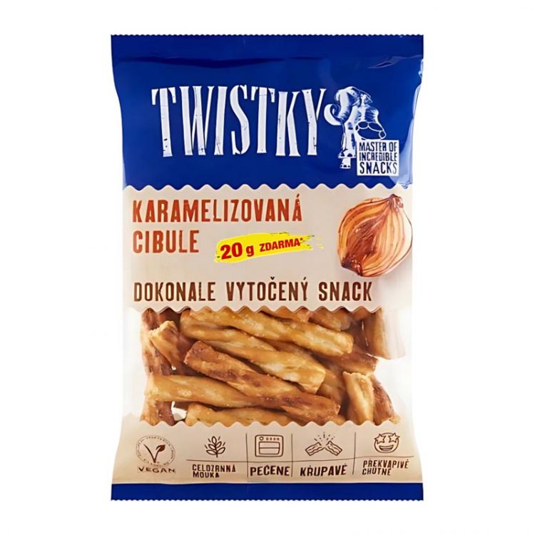 Twistky pečené & karamelizovaná cibuľa 180g