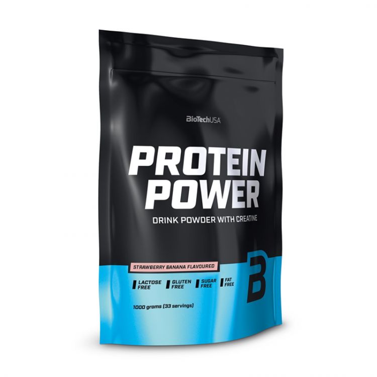 BioTech USA Protein Power - Jahoda banán 1000g