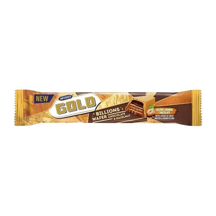 McVities Gold Bar sušienka s krémovou náplňou a polevou s príchuťou lieskového orecha 39,5 g
