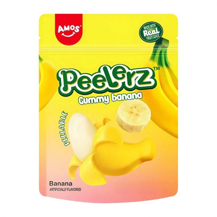 Amos Peelerz vylupovacie gumové cukríky Banán 65g