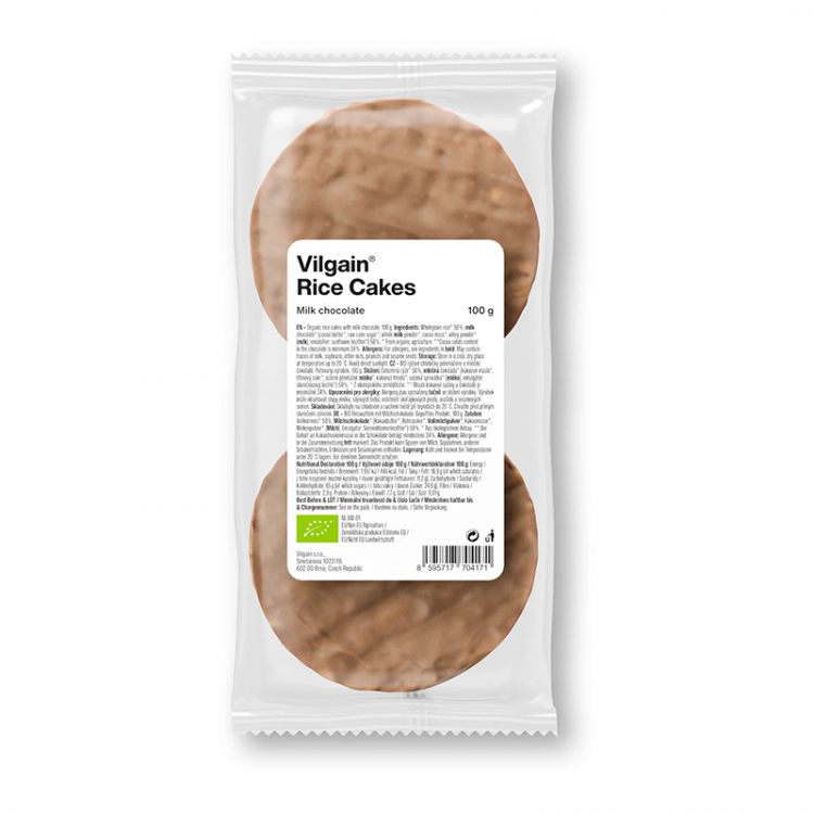 Vilgain Ryžové chlebíčky BIO mliečna čokoláda 100 g