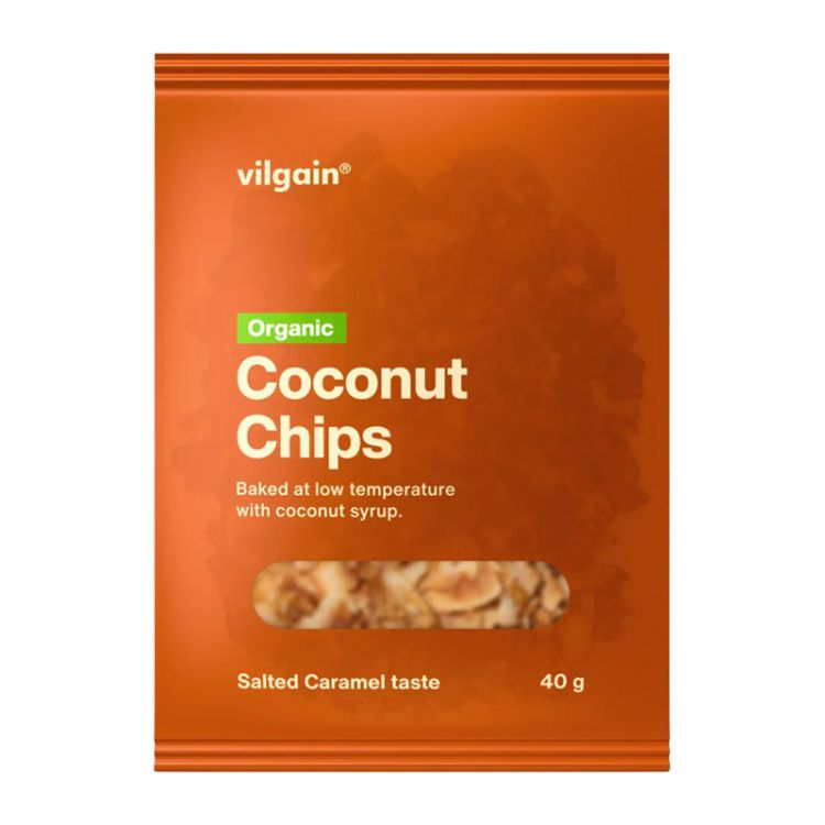 Vilgain Kokosové chipsy BIO slaný karamel 40 g