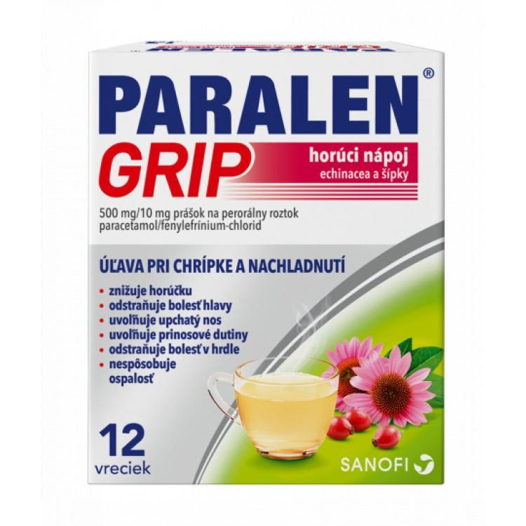 PARALEN Grip horúci nápoj echinacea a šípky 12 vrecúšok