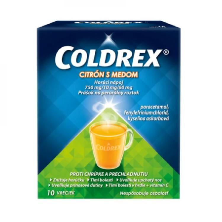 COLDREX Horúci nápoj citrón s medom plo por 5 g 10 vrecúšok