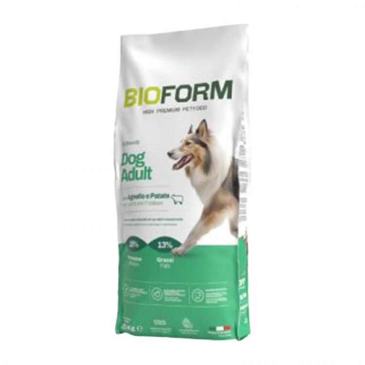 BIOFORM DOG ADULT Prémiovékrmivo pre dospelé psy všetkých plemien s jahňacím mäsom JAHŇA + ZEMIAKY 3kg