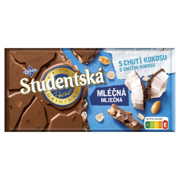Orion Študentská pečať mliečna čokoláda s chuťou kokosu 180 g - eDELIA.sk