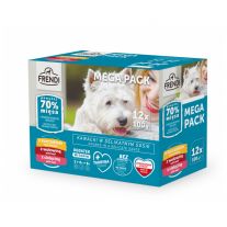 FRENDI Kapsička 12 x 100g Kapsičky pre psy - 4xkura,4xhovädzina, 4x teľa