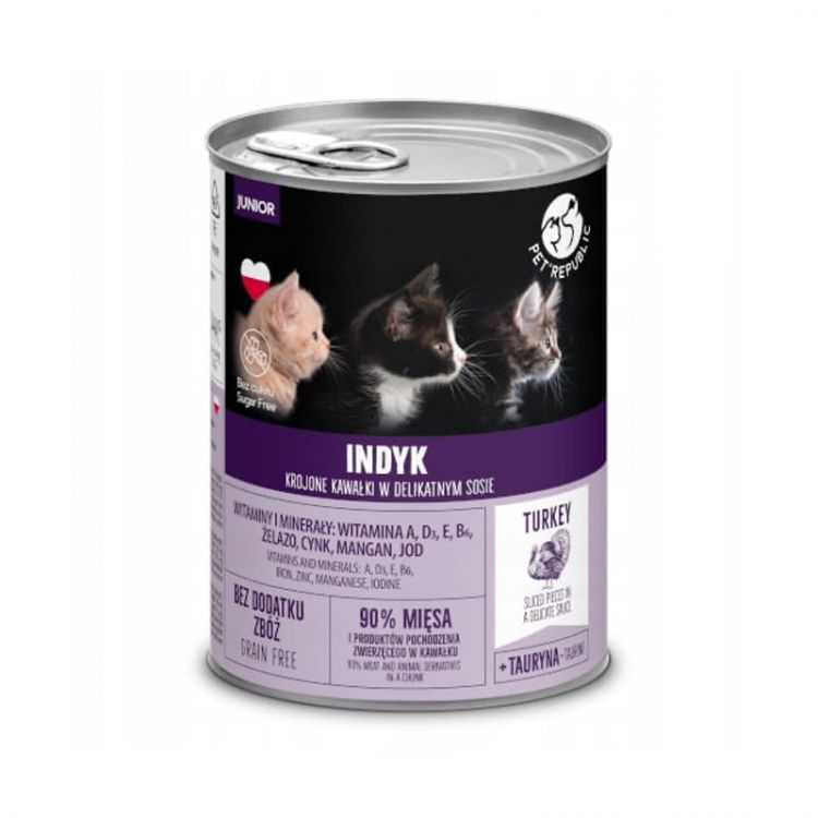 PET REPUBLIC Konzerva pre mačiatká s morčacím mäsom 400g