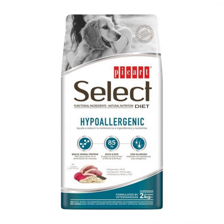 PICART SELECT DIET HYPOALLERGENIC Superprémiové krmivo predospelé psy s alergiami kačacie mäso + ryba 2kg