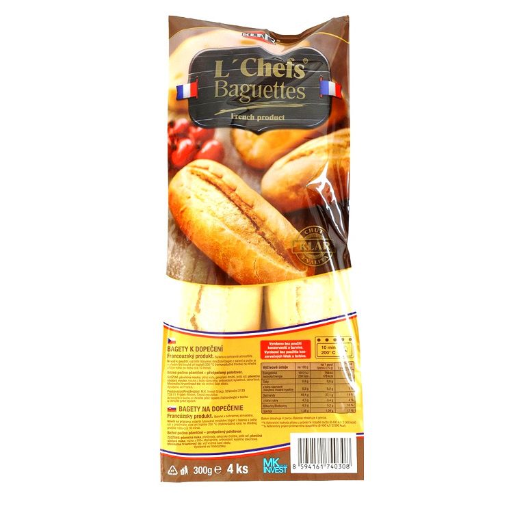 Klar L´Chefs Bagety k dopečeniu 4 ks 300g - eDELIA.sk