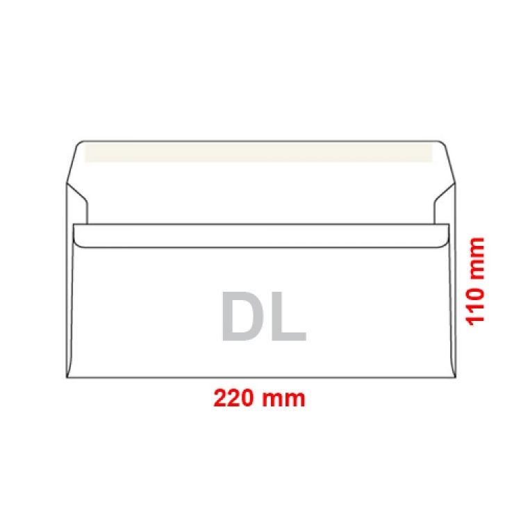Obálka DL 110x220 mm samolepiaca, 50 ks