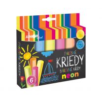 Kriedy farebné/chodníkové JUNIOR, okrúhle 6 ks Neonové