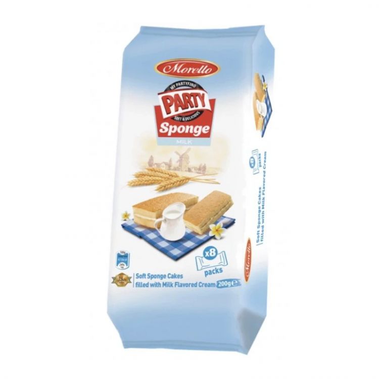 Morello Party Sponge mléčné 200g (8x25g)