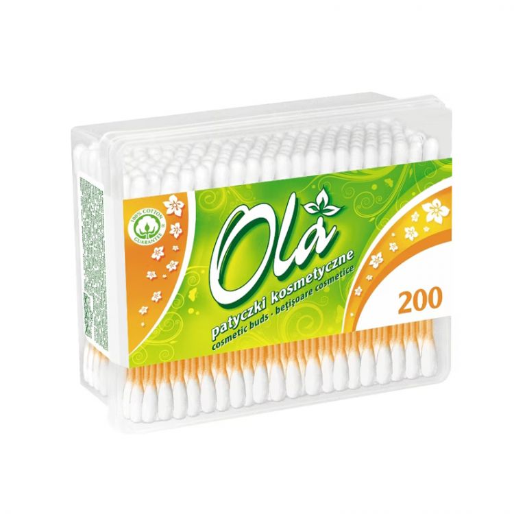 Ola Papierové vatové tyčinky do uší Box 200 ks