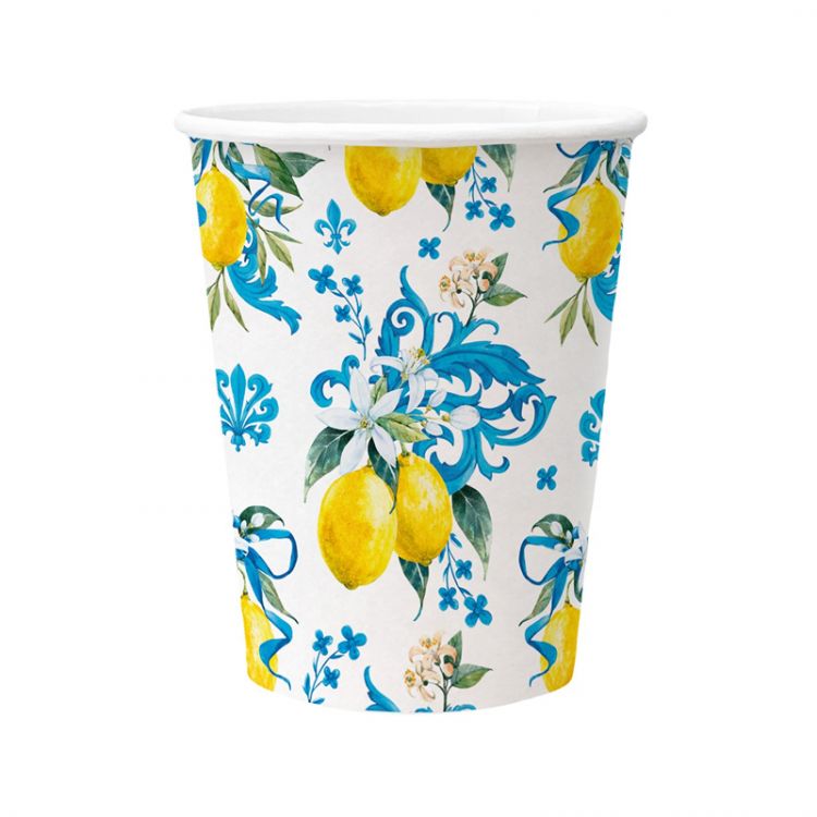 Papierový pohár PAW Eco 250 ml Sicilian Floral Whimsy / 8 ks
