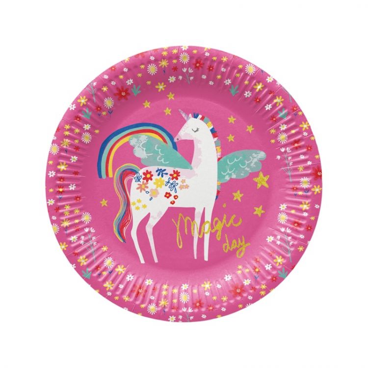 Papierový tanier PAW Eco 23 cm Fairy Unicorn / 8 ks