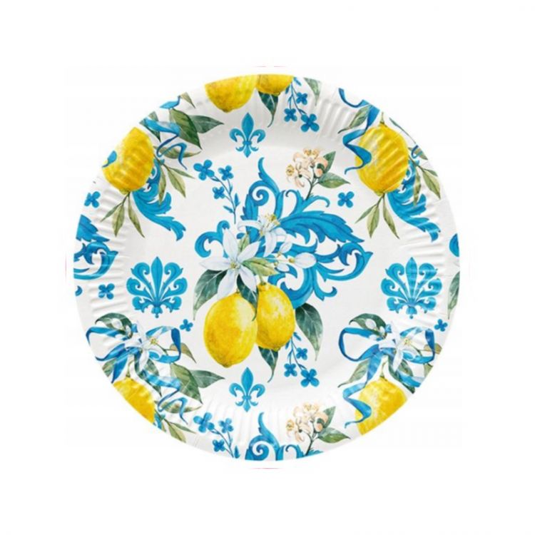 Papierový tanier PAW Eco 23 cm Sicilian Floral Whimsy / 8 ks