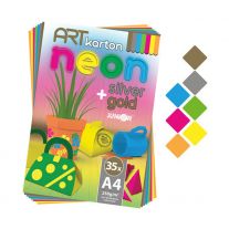 Zložka farebného papiera A4 (výkresov) ART karton 35 listov /7 farieb NEON, 250g/m2