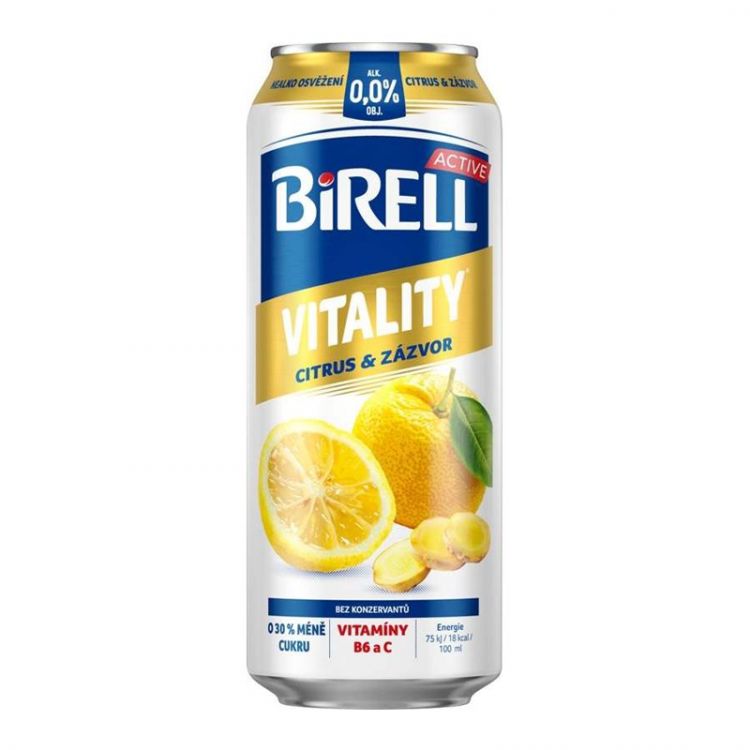 Birell 0,0 % Vitality radler nealkoholický citrón - zázvor 500 ml