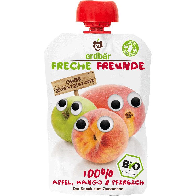 Freche Freunde 100% jablko, mango a broskyňa 100g