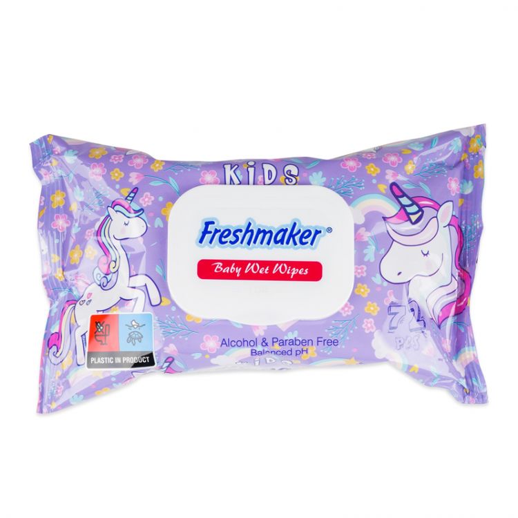 Freshmaker Detské vlhčené obrúsky Kids klip kreslené 72 ks