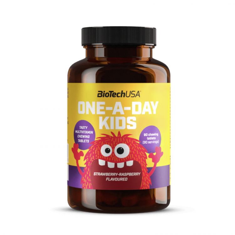 BioTech USA One a Day Kids jahoda-malina 90 tabliet