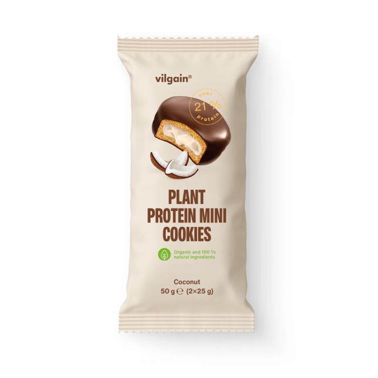 Vilgain Plant Protein Mini Cookies BIO Lieskovorieškový fondán 50 g (2 x 25 g)