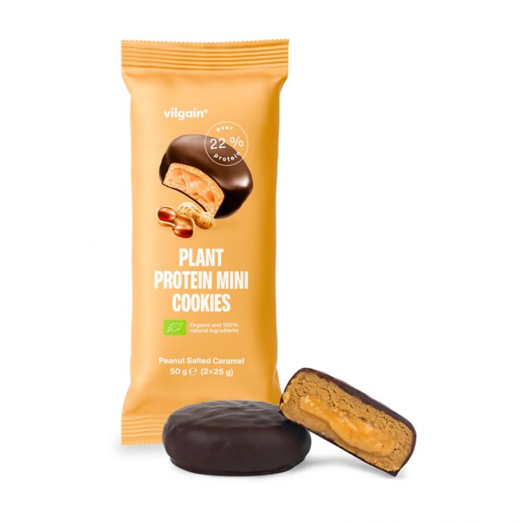 Vilgain Plant Protein Mini Cookies BIO Arašidy so slaným karamelom 50 g (2 x 25 g)