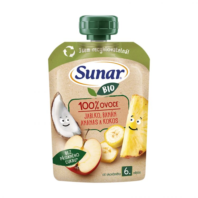 Sunar BIO Jablko banán ananás kokos 100g