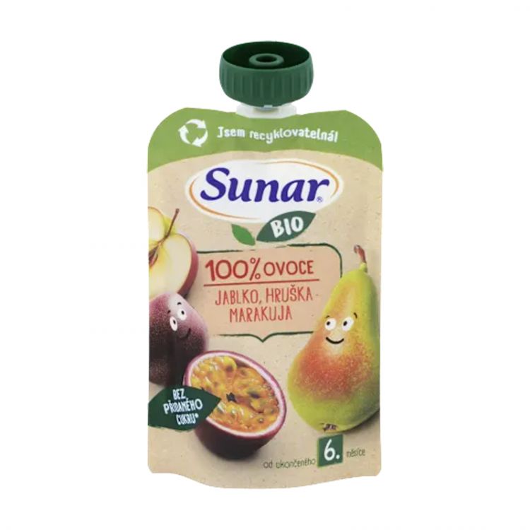 Sunar BIO Jablko hruška marakuja 100g