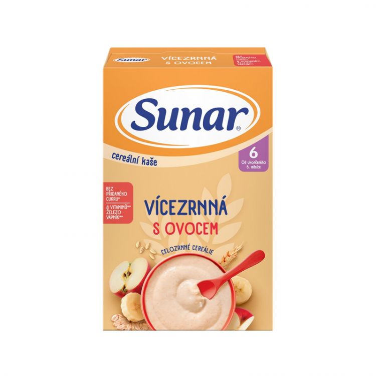 Sunar cereálna kaša viaczrnná s ovocím 210g